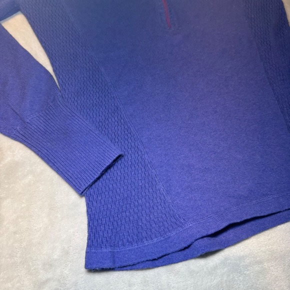 Eddie Bauer Women's Purple Quarter Zip Textured Knit Sweater Mock Neck Size Med - Picture 3 of 9